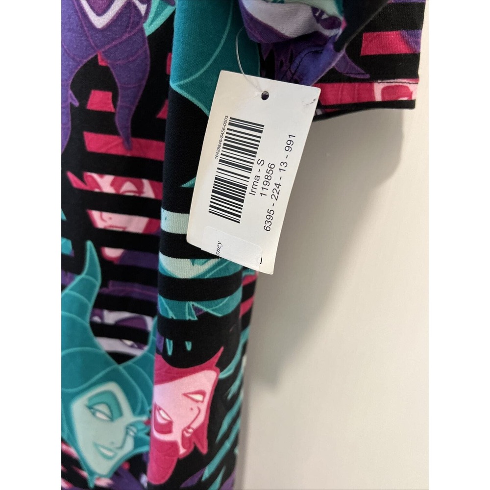 NEW Lularoe Womens Irma Tunic‎ Shirt Disney Maleficent DARK MULTICOLOR SMALL - Picture 5 of 7